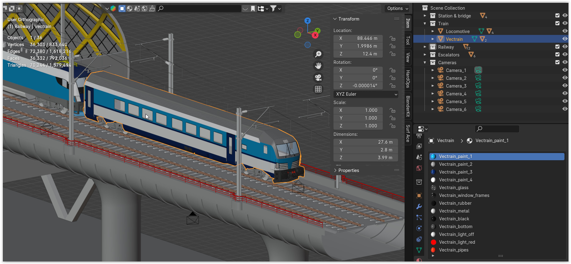 Elevated station with Siemens Vectrain 3D model_12