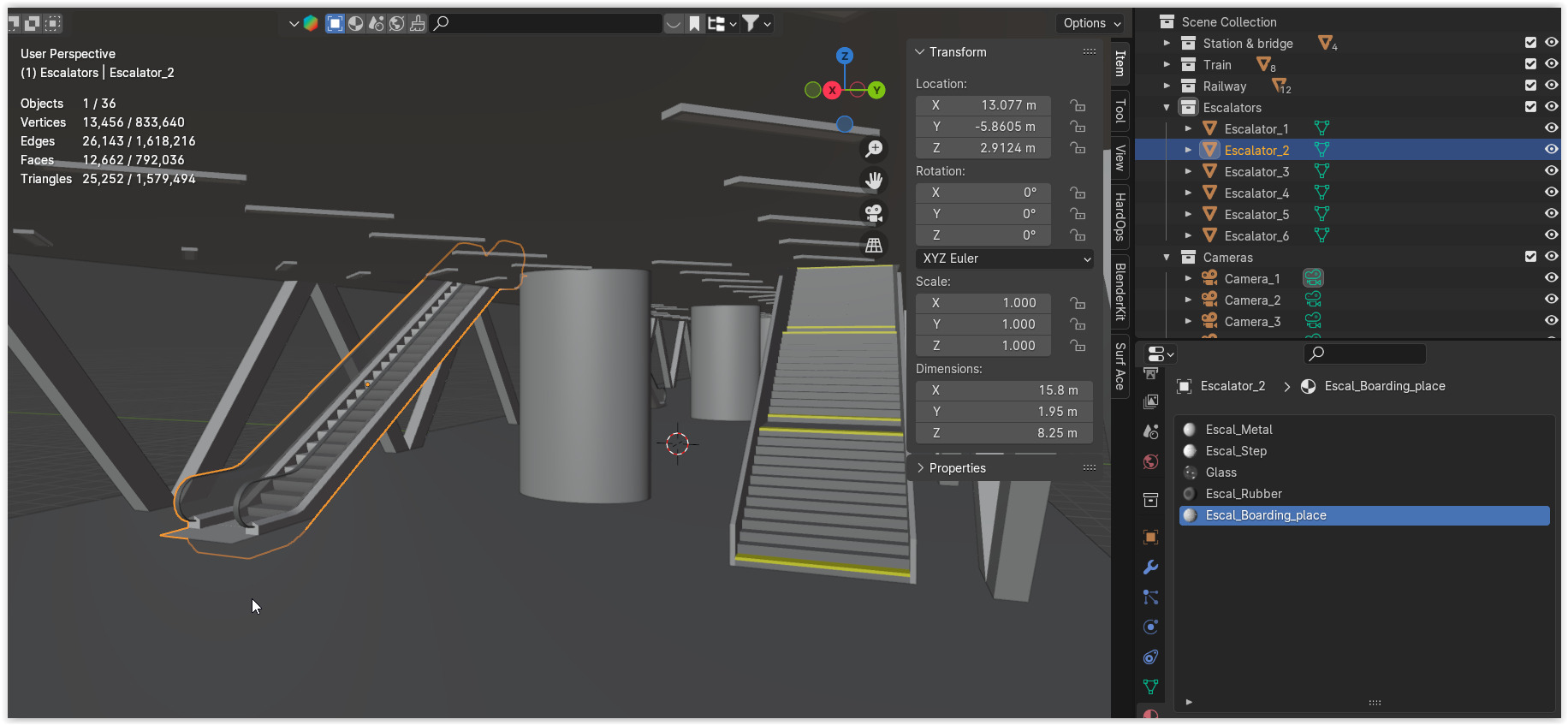Elevated station with Siemens Vectrain 3D model_13