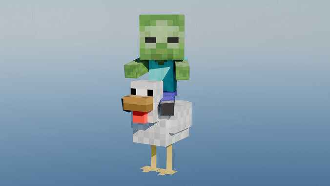 Chicken Jockey rigged 3d 3D model