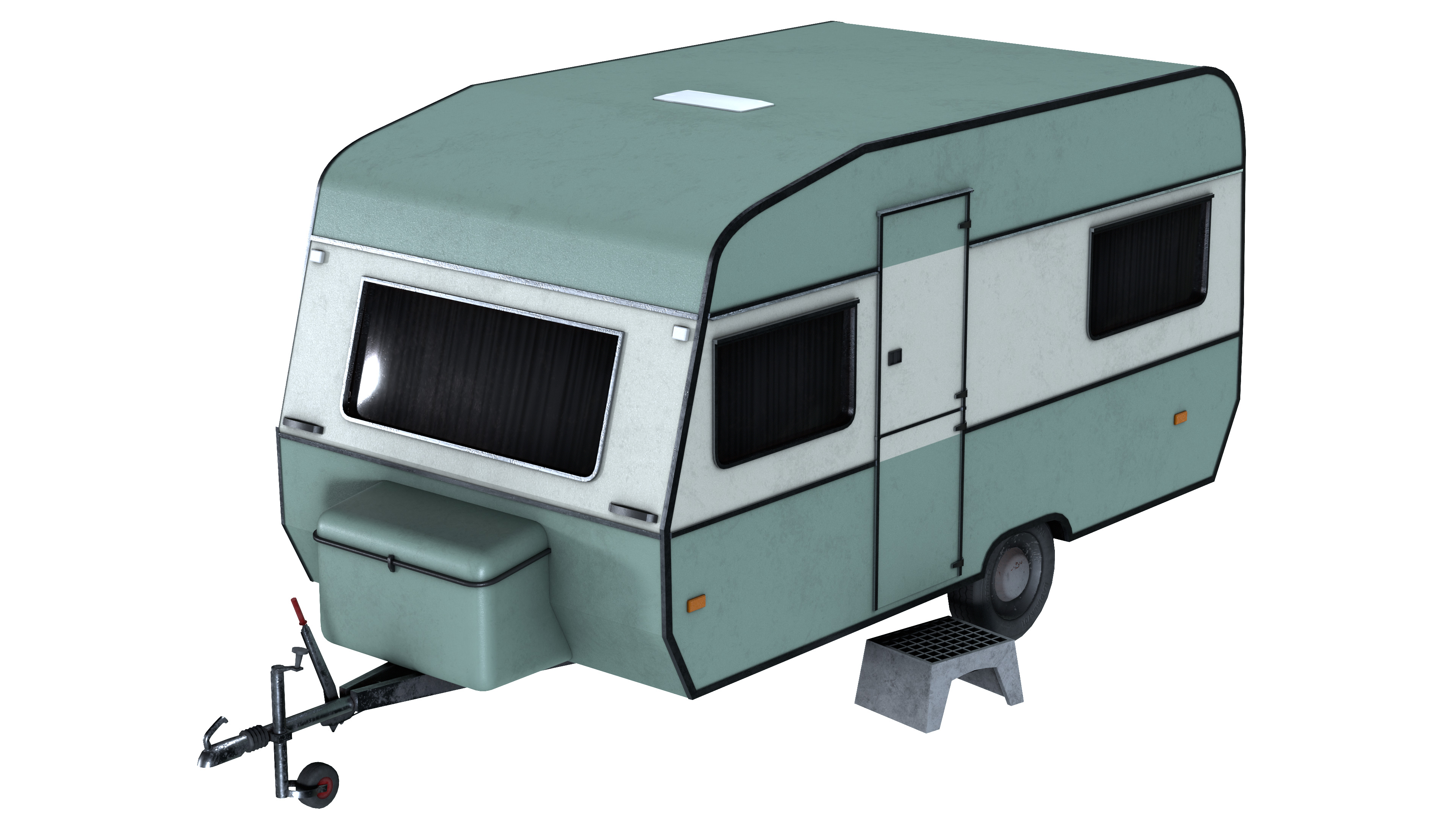 Caravan Trailer 6M Low-poly 3D model_12