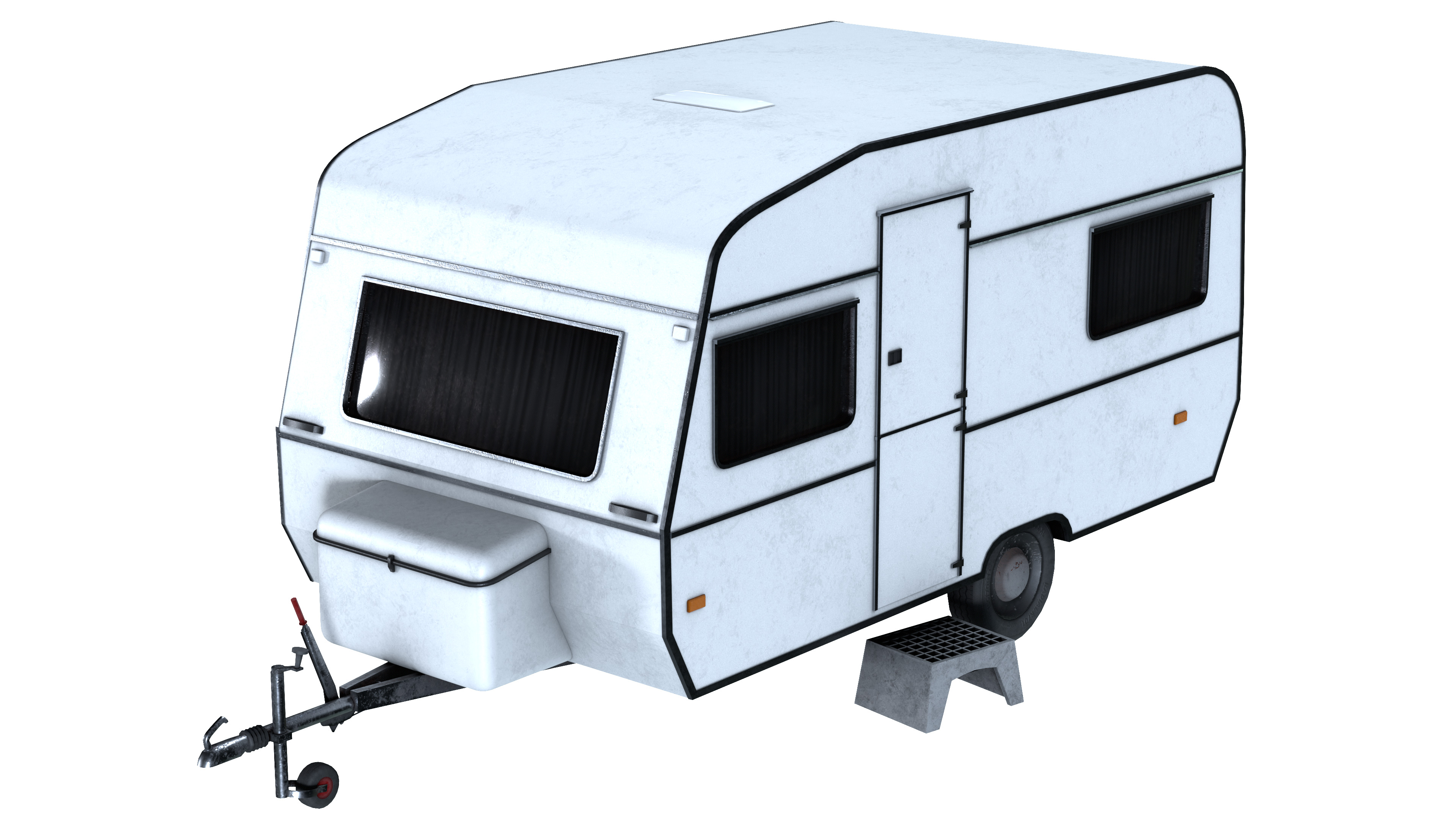 Caravan Trailer 6M Low-poly 3D model_14