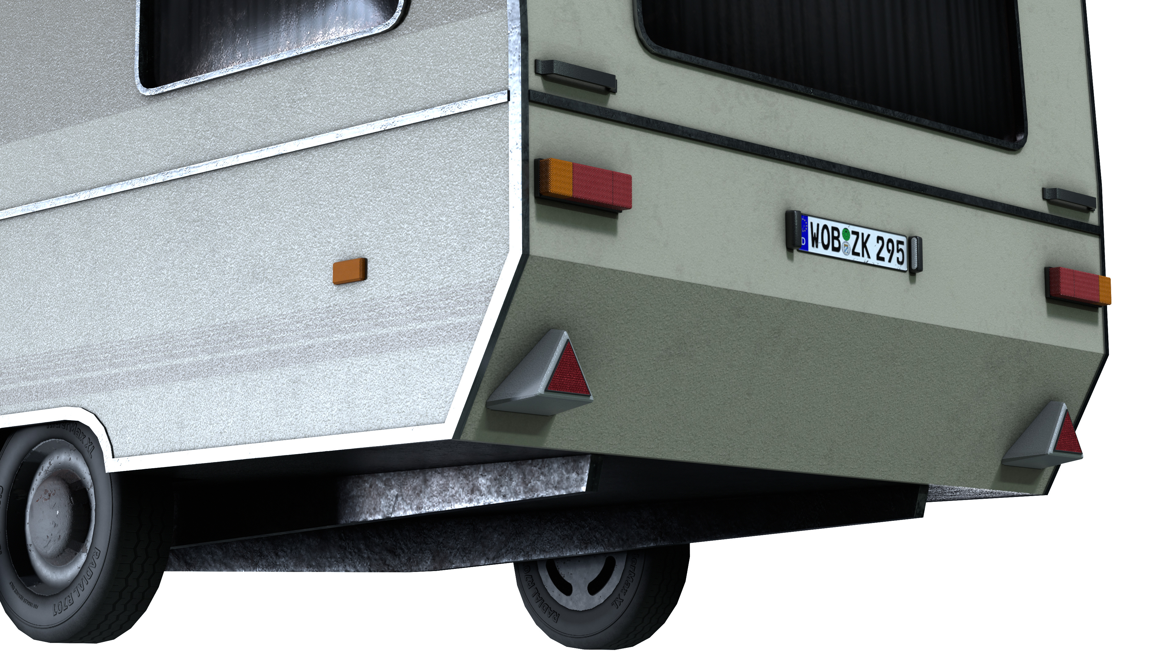 Caravan Trailer 6M Low-poly 3D model_4