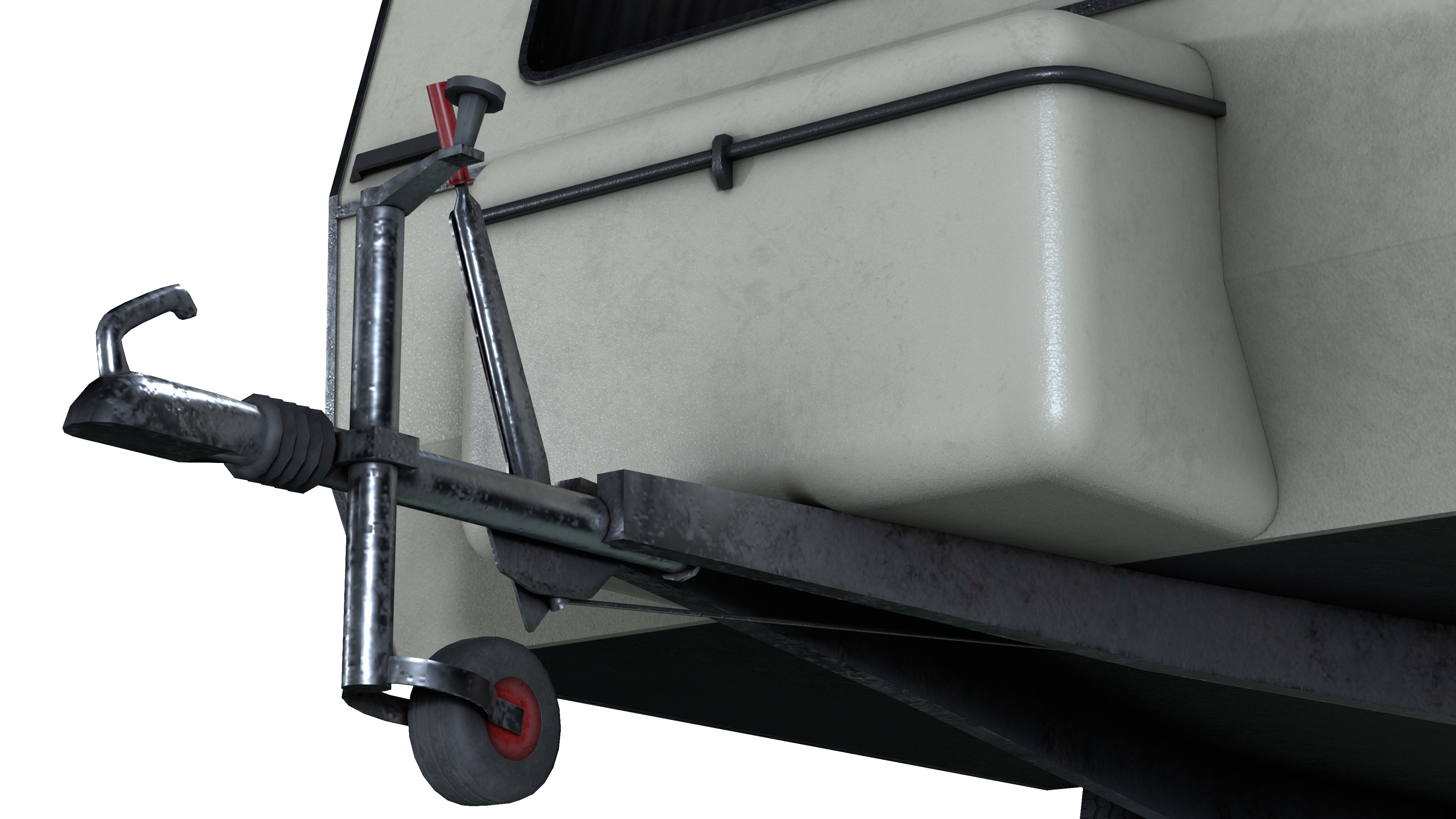 Caravan Trailer 6M Low-poly 3D model_6