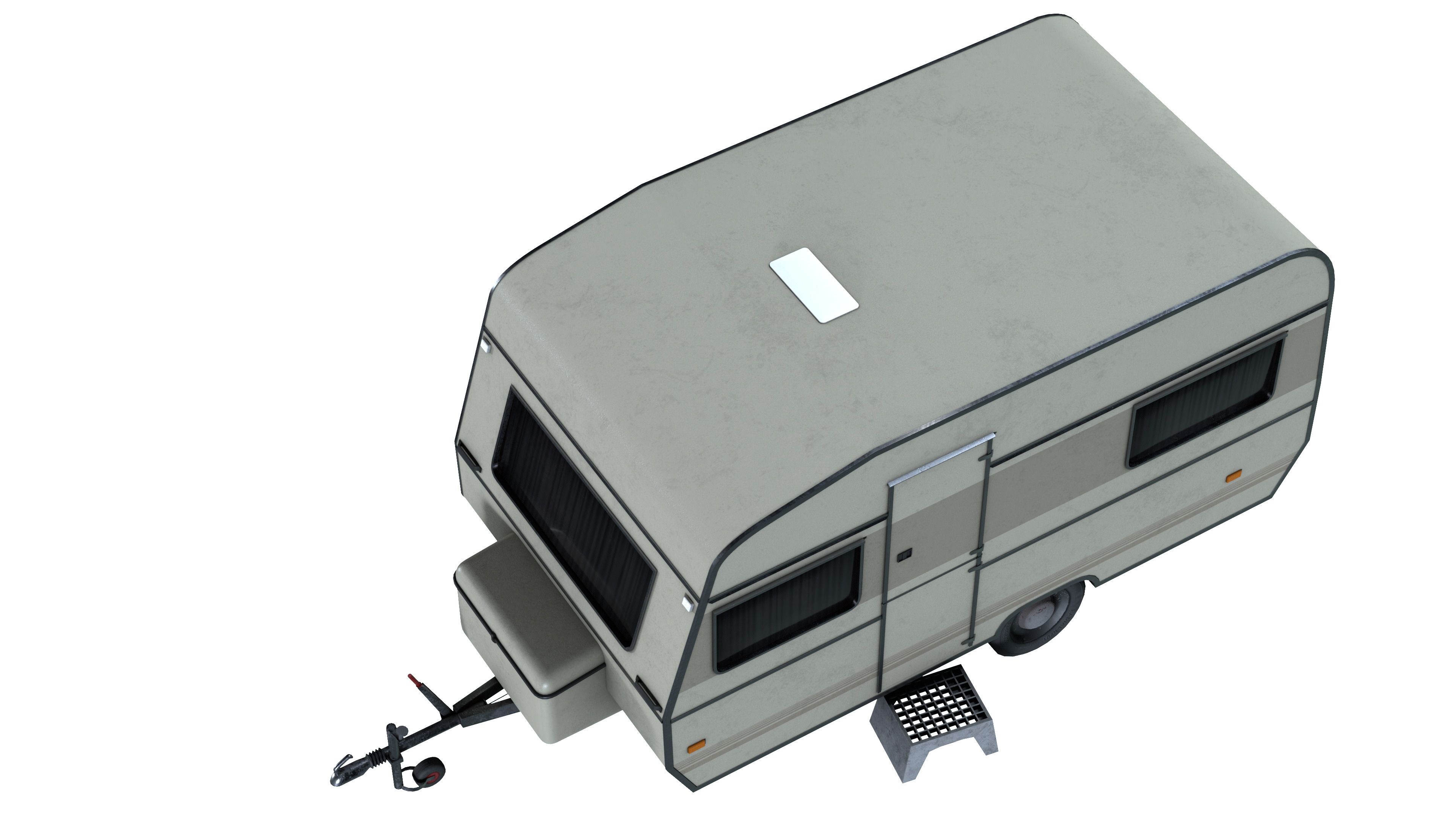 Caravan Trailer 6M Low-poly 3D model_7