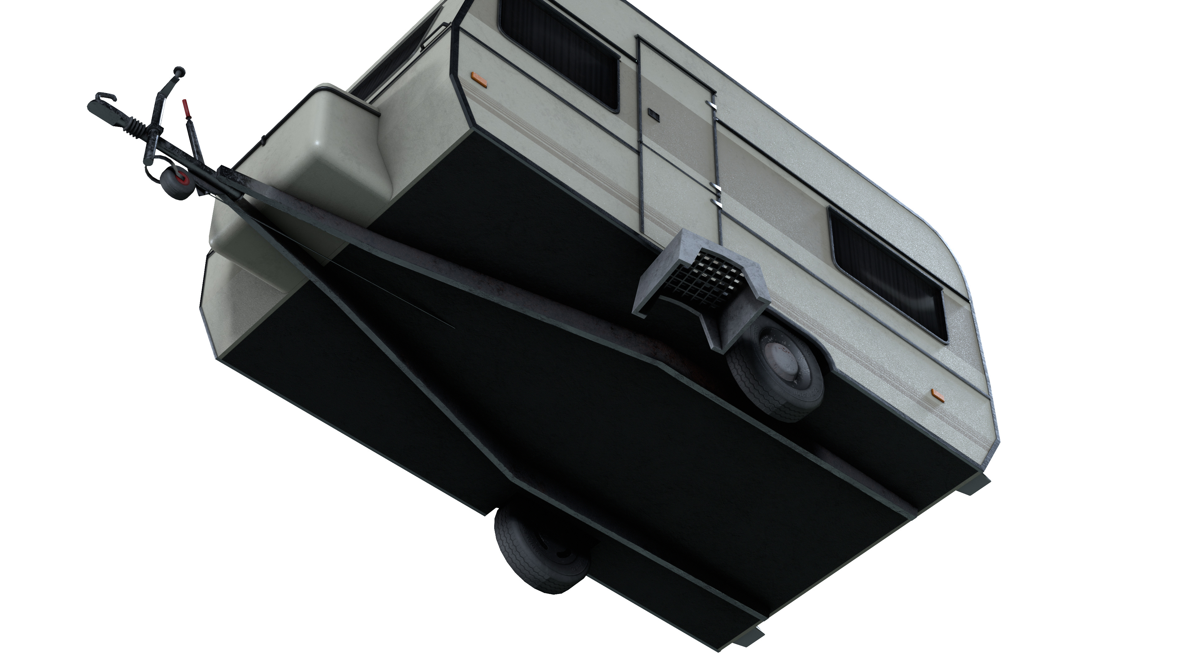 Caravan Trailer 6M Low-poly 3D model_5