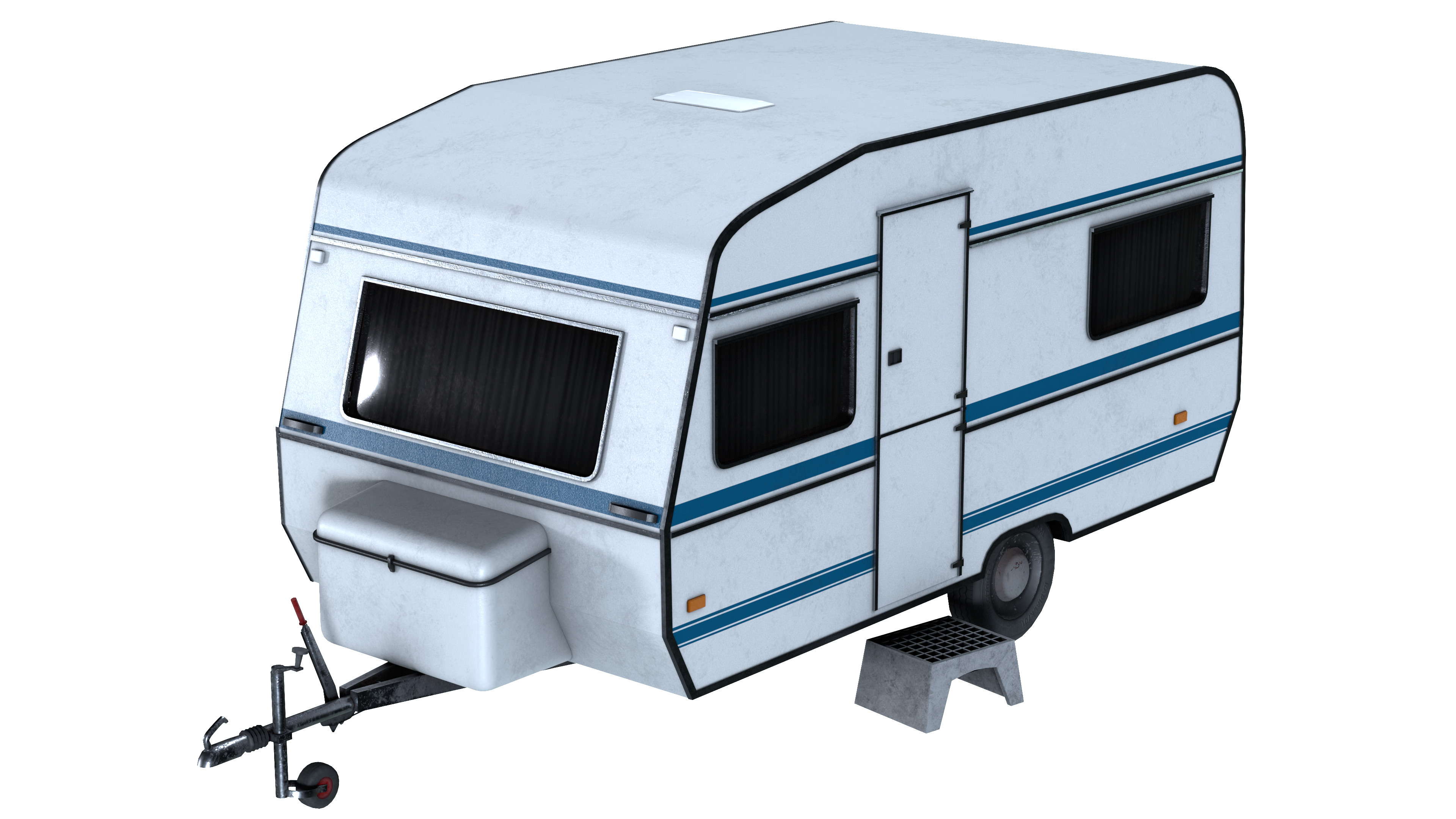 Caravan Trailer 6M Low-poly 3D model_8