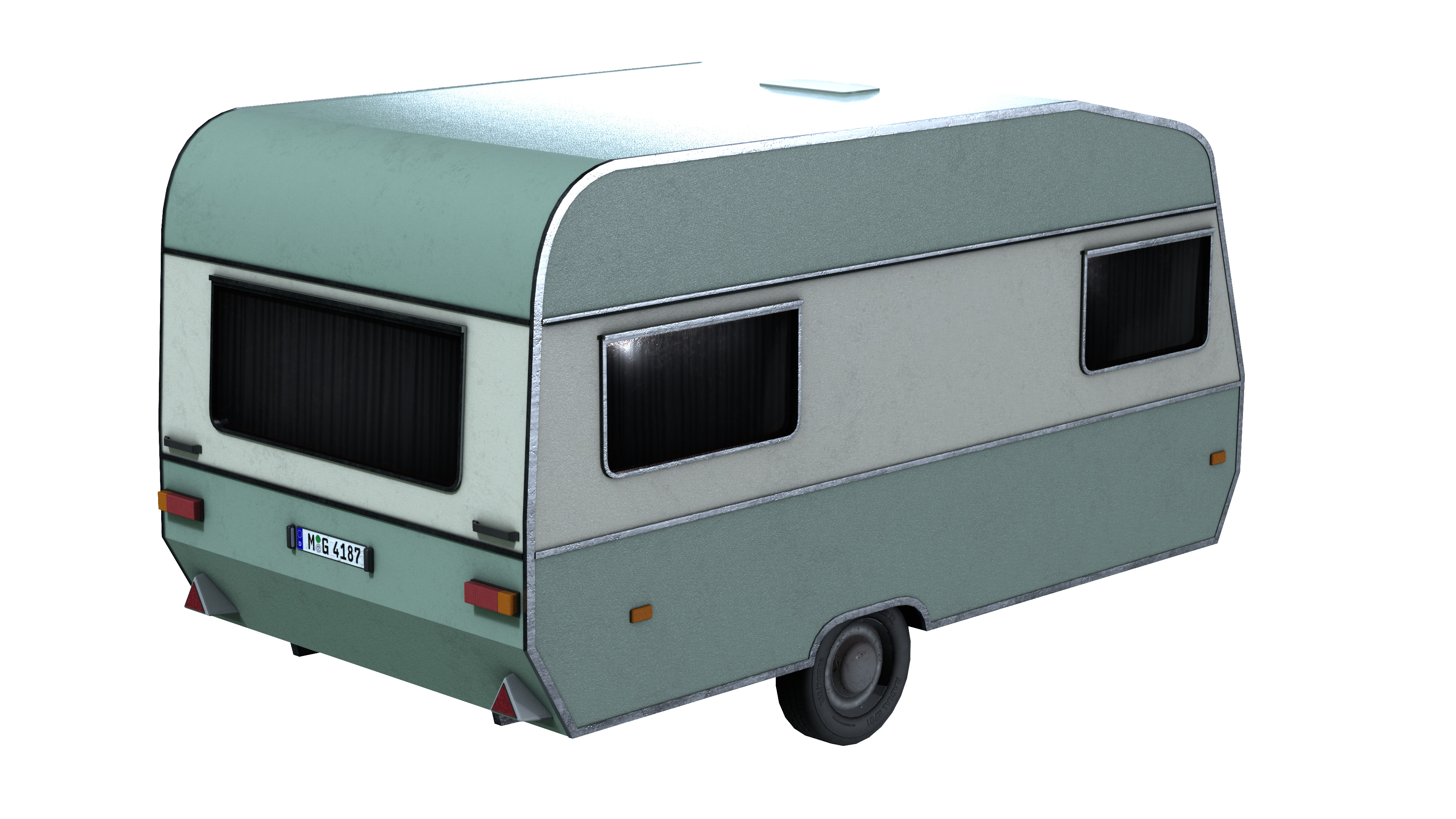 Caravan Trailer 6M Low-poly 3D model_13