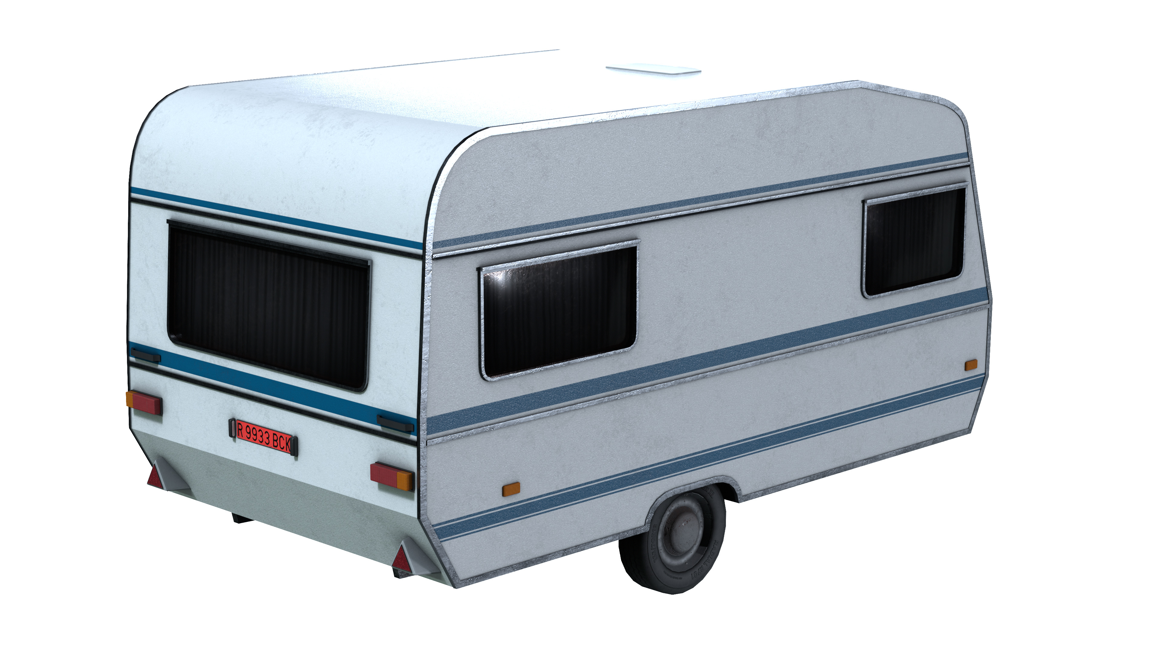 Caravan Trailer 6M Low-poly 3D model_9