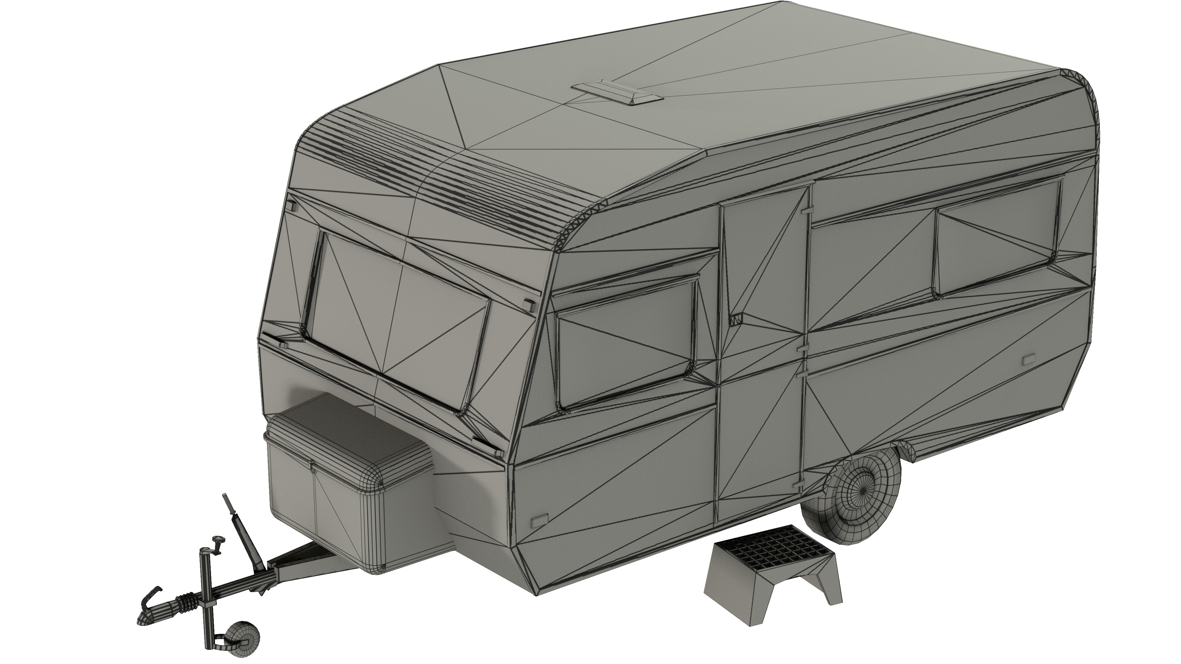 Caravan Trailer 6M Low-poly 3D model_16