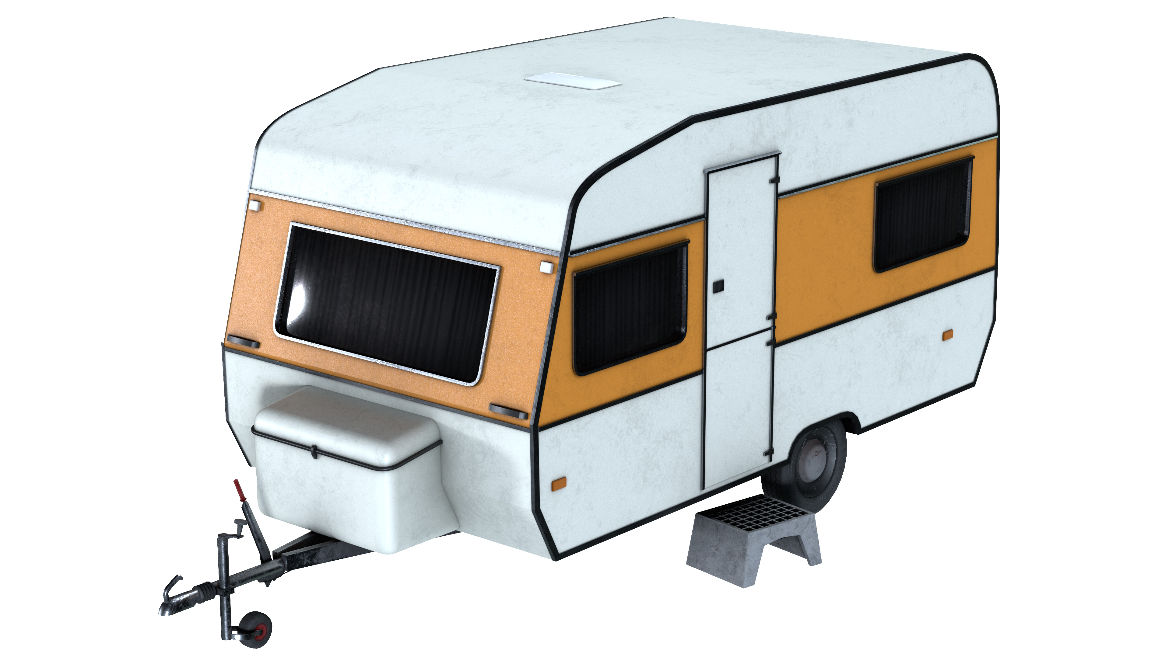Caravan Trailer 6M Low-poly 3D model_10