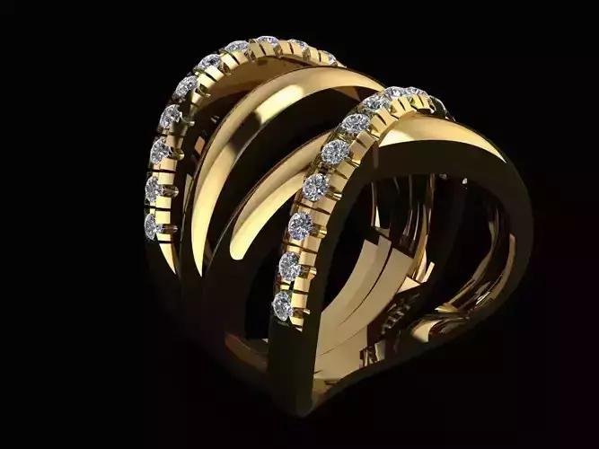 cross ring with diamond