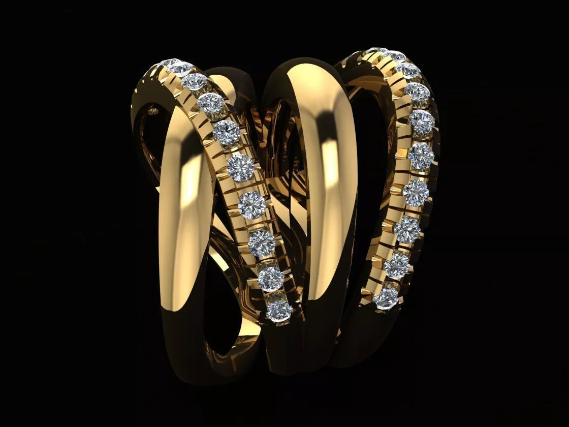 cross ring with diamond Free 3D print model