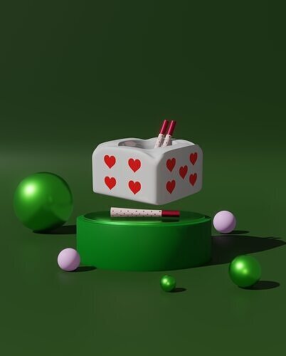 Heart Dice Ash Tray 3D model