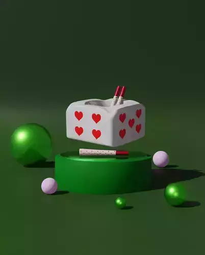 Heart Dice Ash Tray