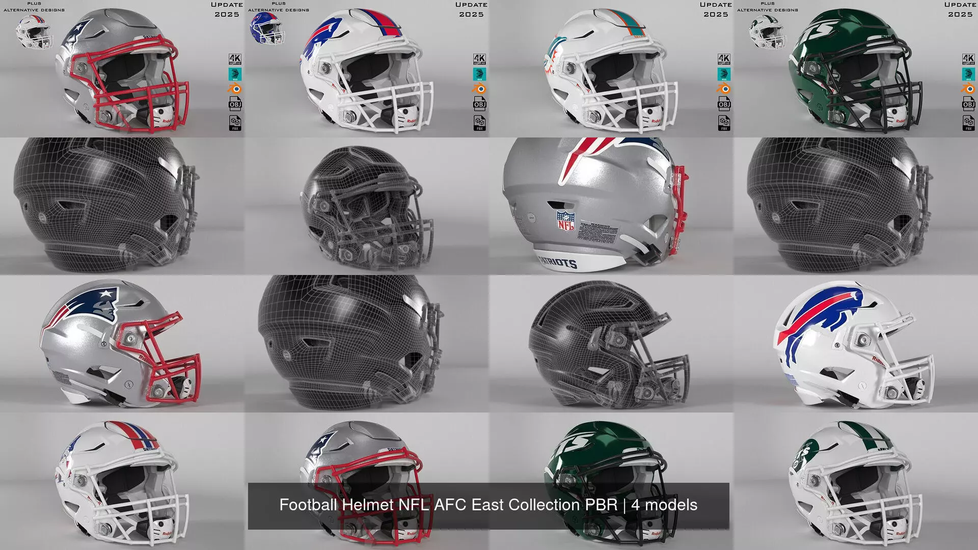 Football Helmet NFL AFC East Collection PBR _1