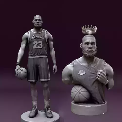 Lebron James  bust and statue for 3d printing 3D Model Collection