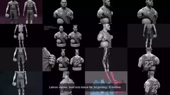Lebron James  bust and statue for 3d printing