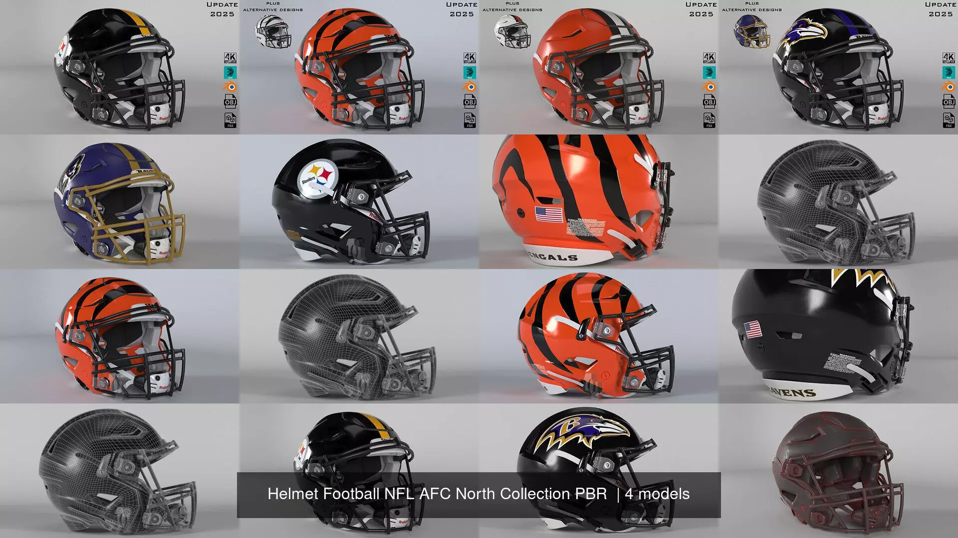 Helmet Football NFL AFC North Collection PBR _1