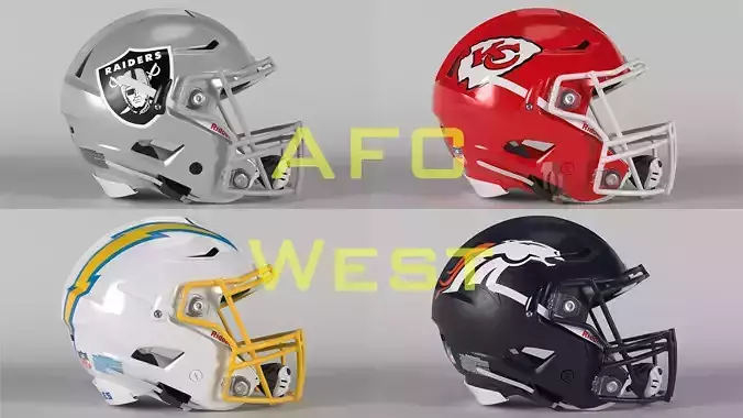 Helmet Football NFL AFC West Collection PBR 