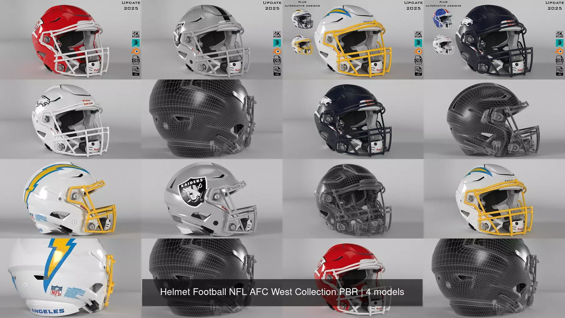 Helmet Football NFL AFC West Collection PBR _1