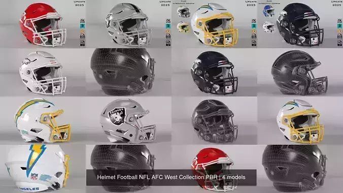 Helmet Football NFL AFC West Collection PBR
