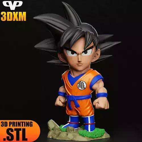 Goku Chibi STL for 3D Printing 3DXM ChibiSTL