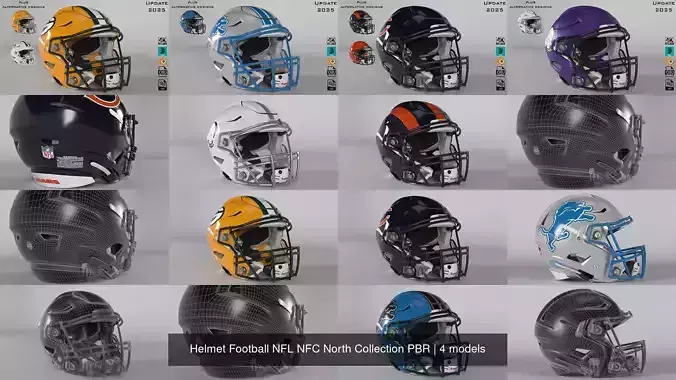 Helmet Football NFL NFC North Collection PBR