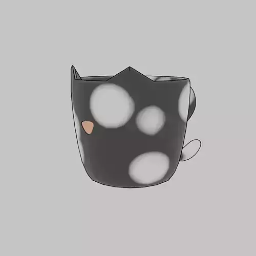 Cat mug Low-poly 3D model