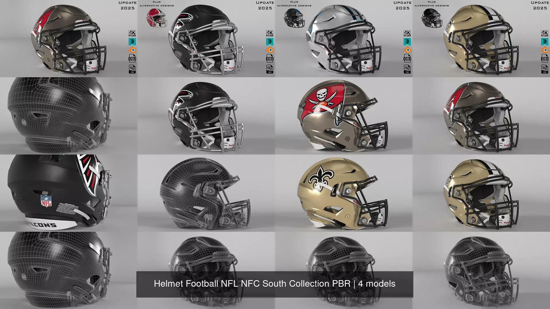 Helmet Football NFL NFC South Collection PBR _1