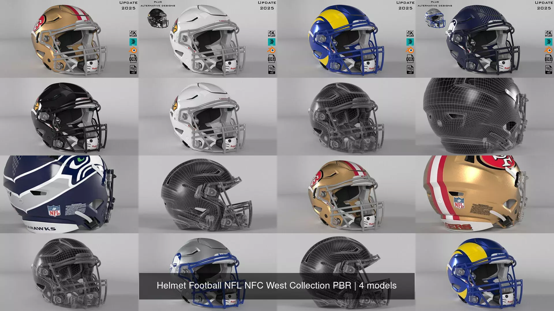 Helmet Football NFL NFC West Collection PBR _1