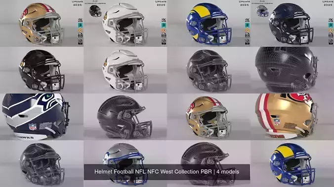 Helmet Football NFL NFC West Collection PBR