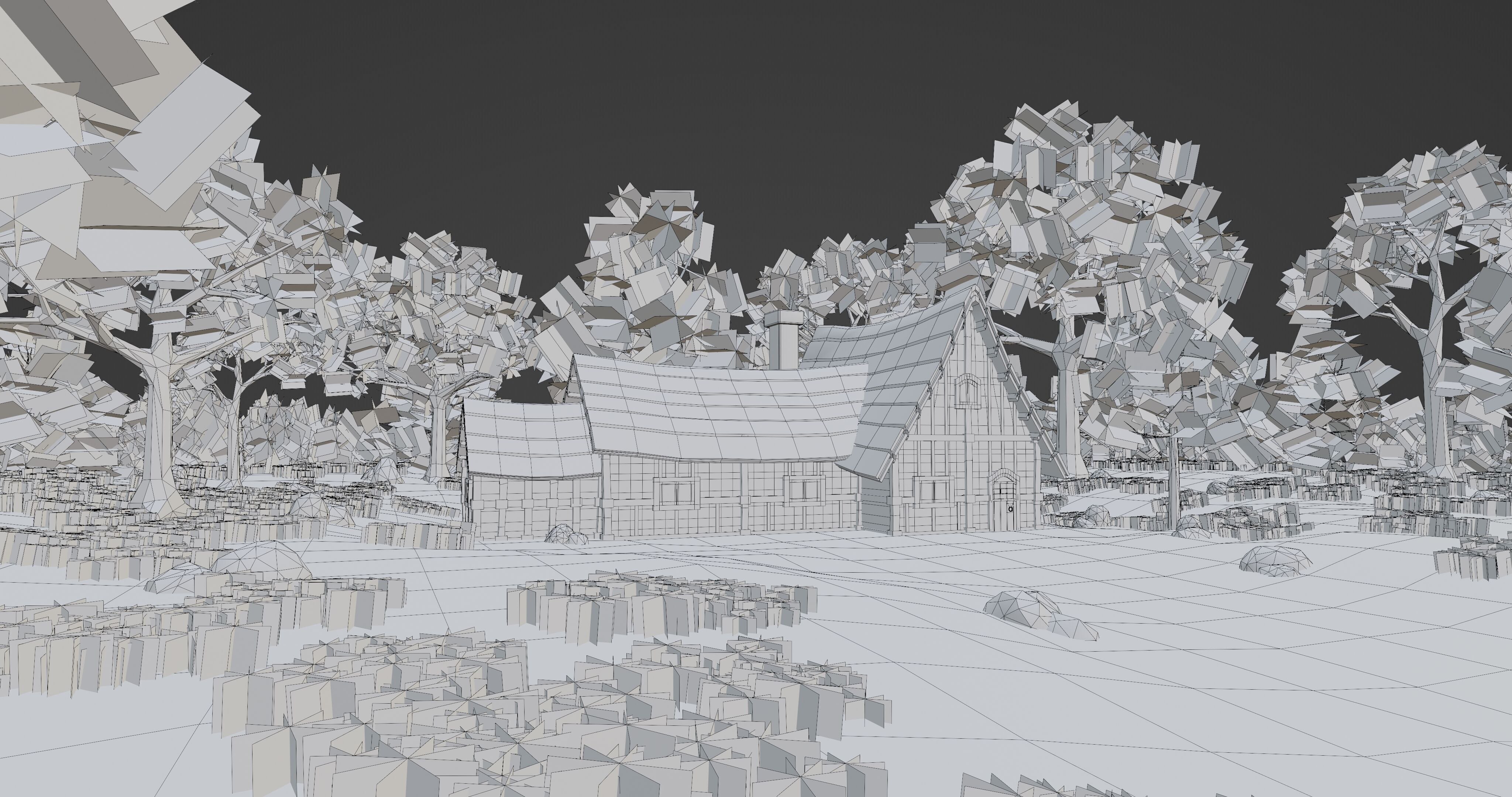 Medieval House 6 With Environment Low-poly 3D model_17