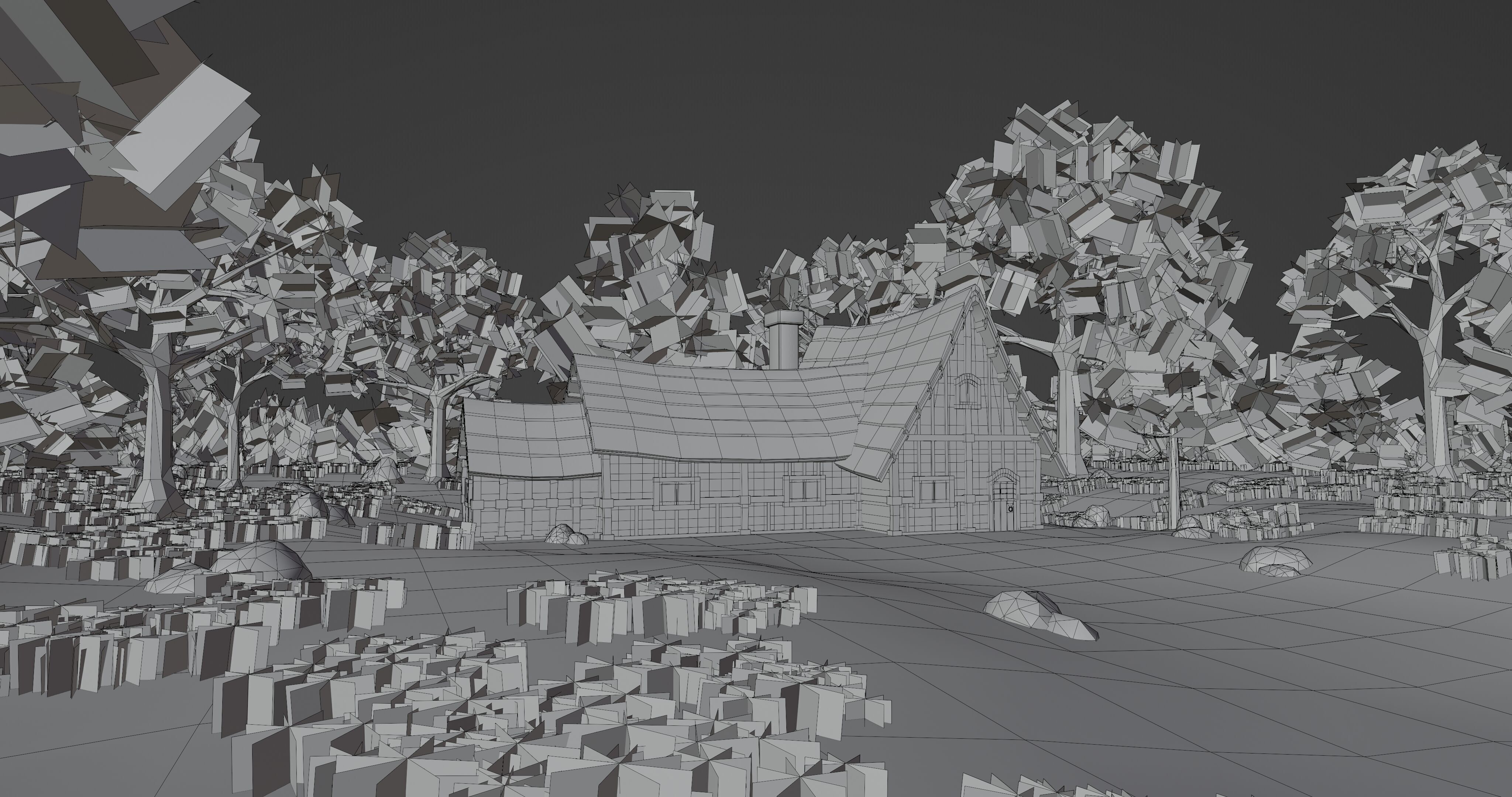 Medieval House 6 With Environment Low-poly 3D model_15