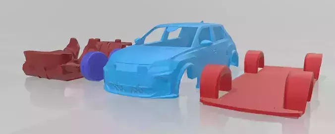 Alpine A290 GTS - Separate Parts STL Model 3D print model