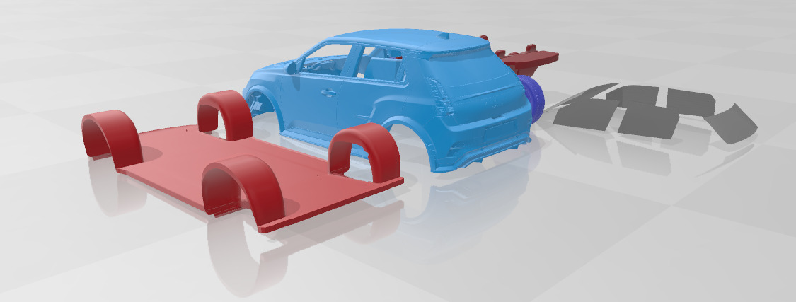 Alpine A290 GTS - Separate Parts STL Model 3D print model_3