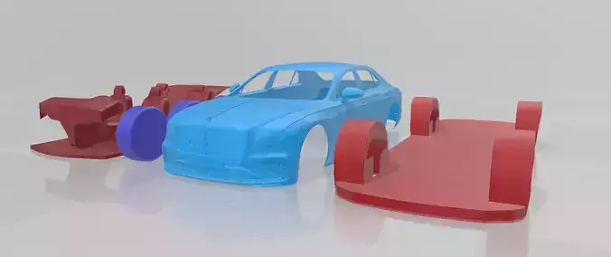 Bentley Flying Spur Speed 2025 - Separate Parts STL Model