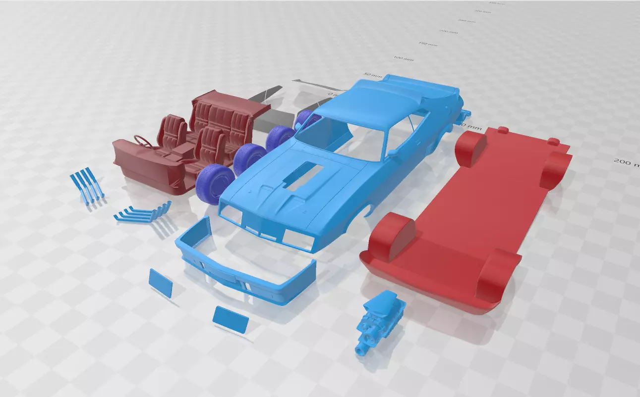 Falcon GT Coupe Interceptor Mad Max 1979 - Separate Parts STL  3D print model_0