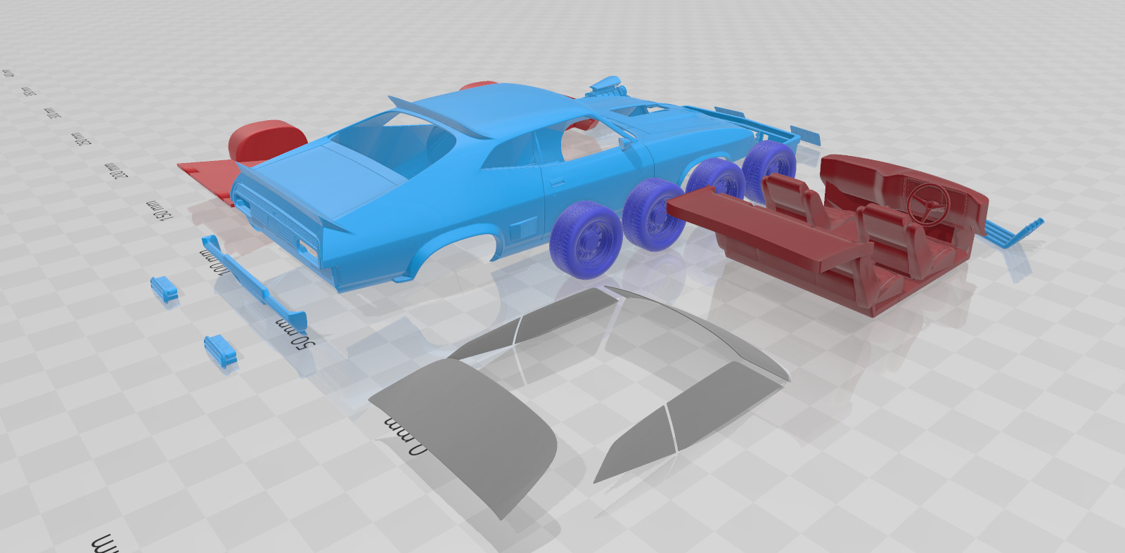 Falcon GT Coupe Interceptor Mad Max 1979 - Separate Parts STL  3D print model_5