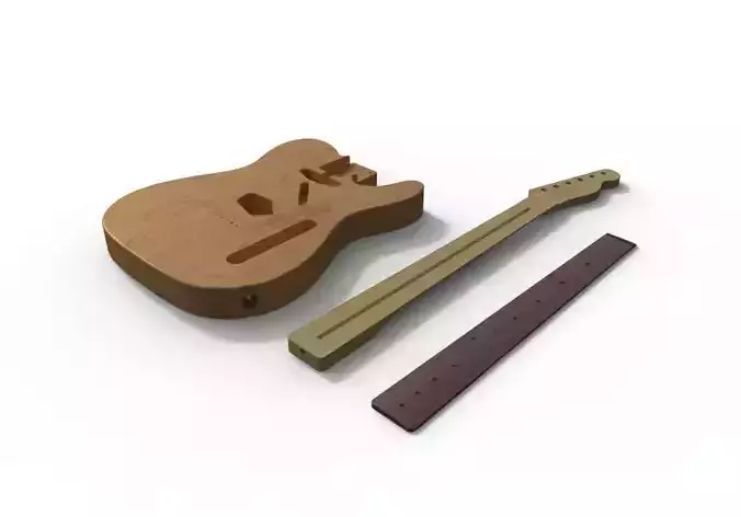 3d Model of Telecaster Type Guitar CAD for CNC