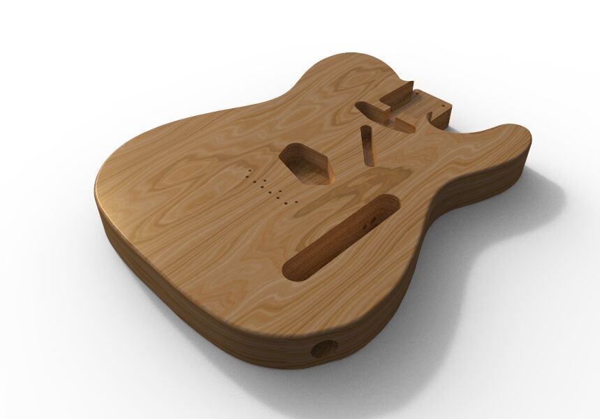 3d Model of Telecaster Type Guitar CAD for CNC 3D print model_3