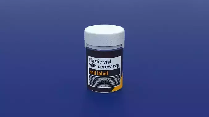 Short Wide Plastic Vial with Low-Profile Screw Cap