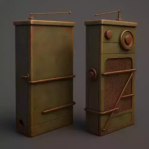 Retro Industrial Radio Receiver 3D Model
