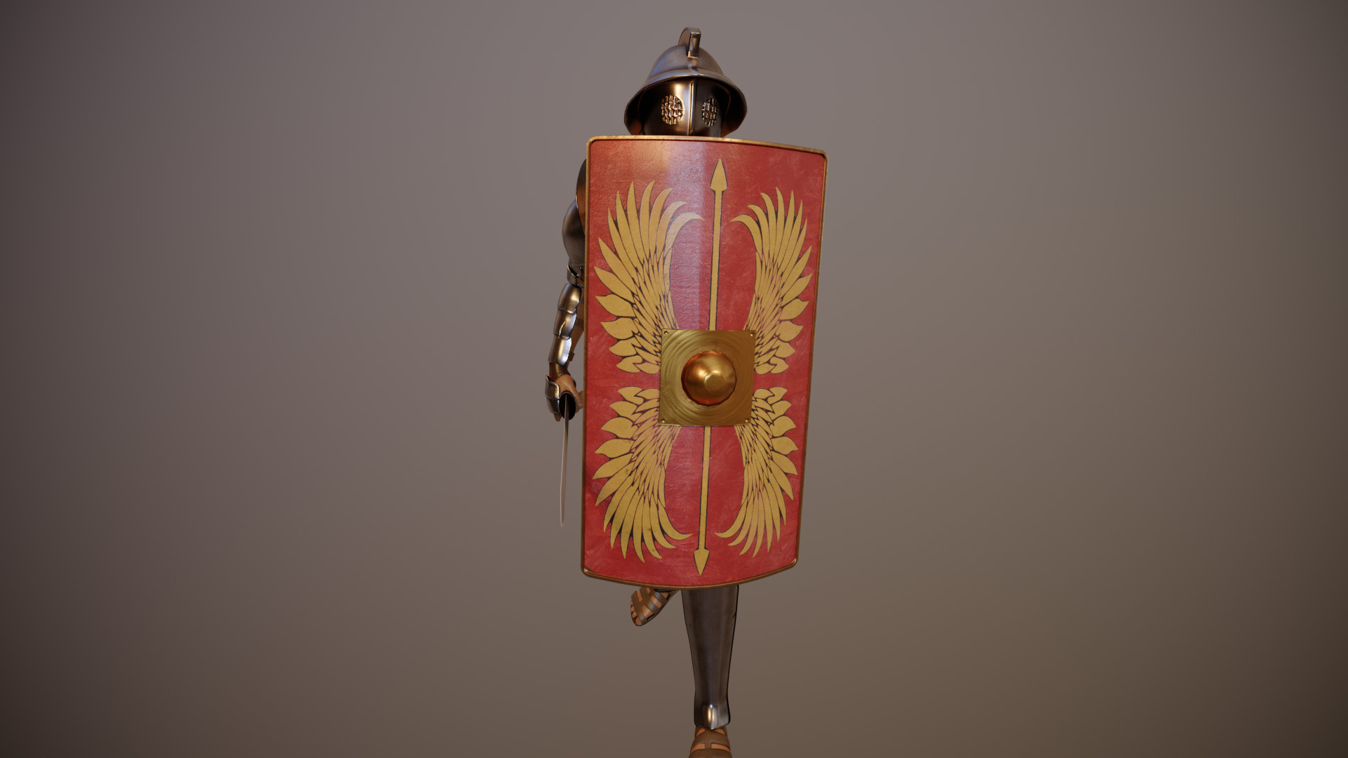 Gladiator Low-Poly Low-poly 3D model_4