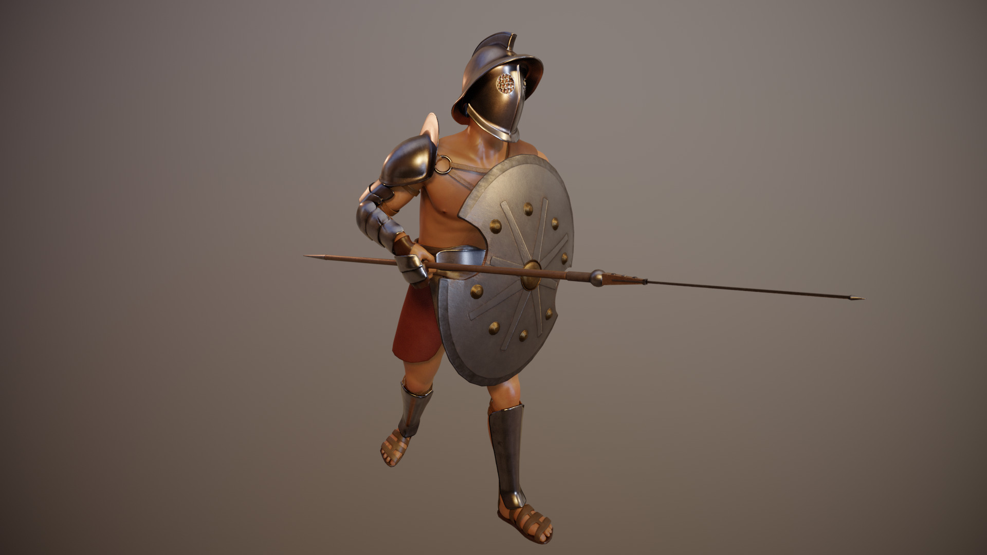 Gladiator Low-Poly Low-poly 3D model_6