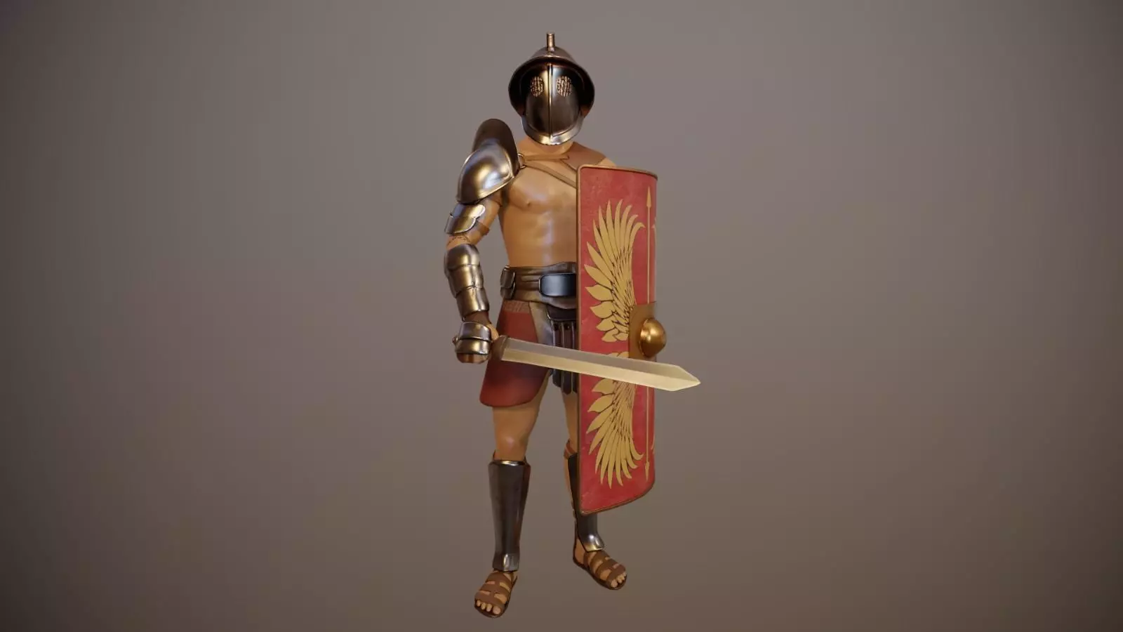 Gladiator Low-Poly Low-poly 3D model_0
