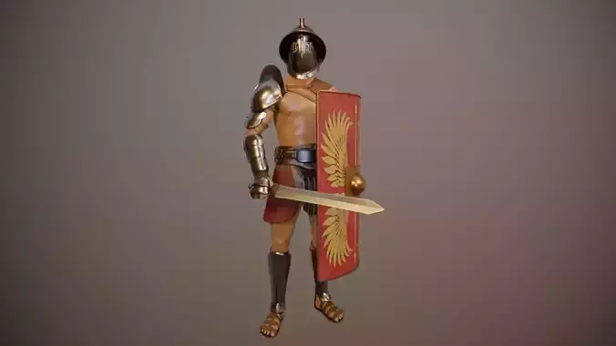 Gladiator Low-Poly Low-poly 3D model