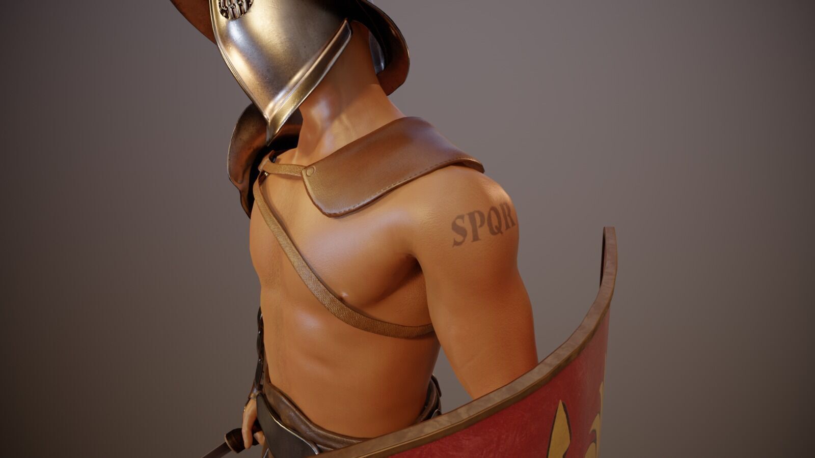 Gladiator Low-Poly Low-poly 3D model_2