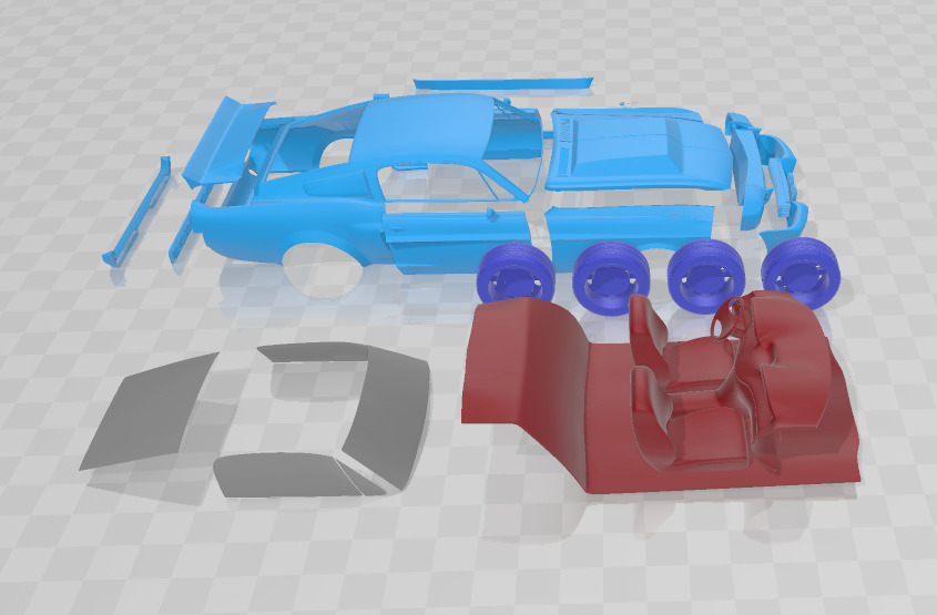 Mustang Shelby GT500 Eleanor 1967 - Separate Parts STL Model 3D print model_6