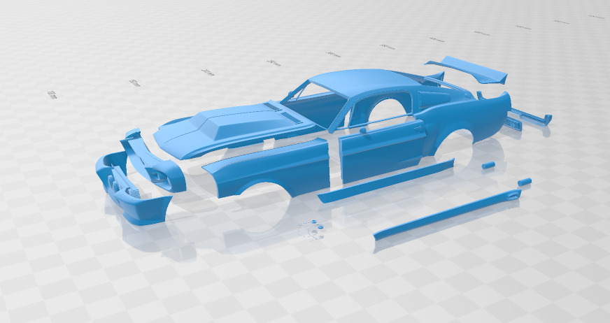 Mustang Shelby GT500 Eleanor 1967 - Body Car STL Model 3D print model_1