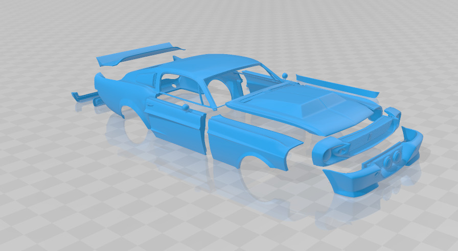 Mustang Shelby GT500 Eleanor 1967 - Body Car STL Model 3D print model_7